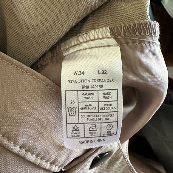 Nomad tech chino stretch activewear pants 34/32 taupe tan - Picture 5 of 5